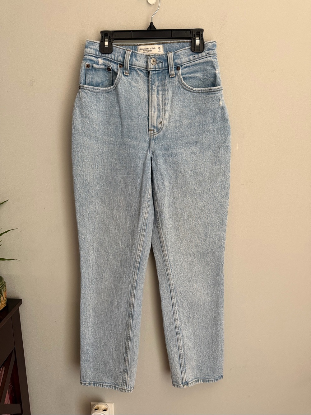 Abercrombie & Fitch The 90s Straight Ultra High Rise Curve Love Light Blue 25/0s - Picture 3 of 10